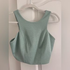 Cute glittery teal crop
